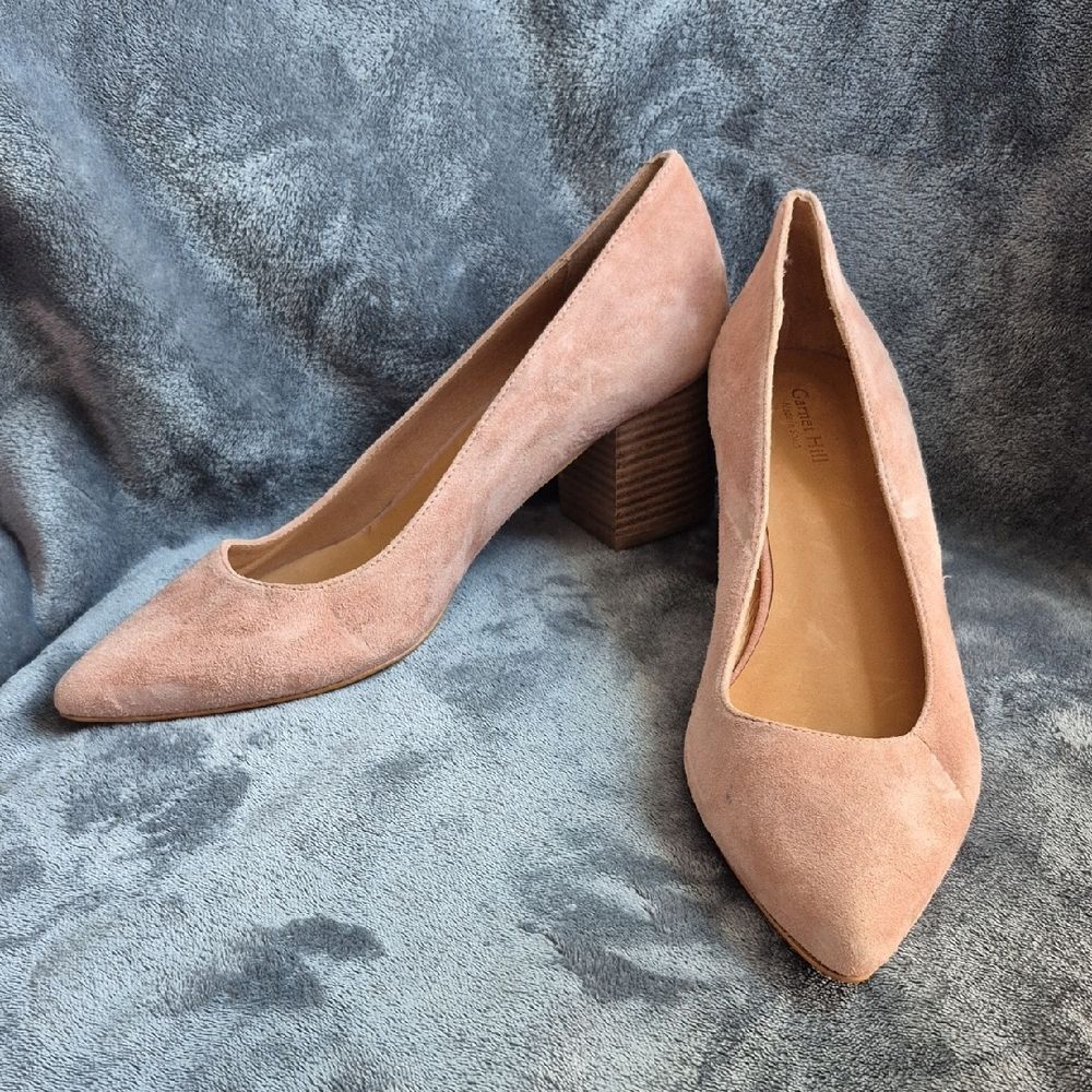 Garnet Hill Women's Size 40 Leather Mauve Chunky Heel - NWOT